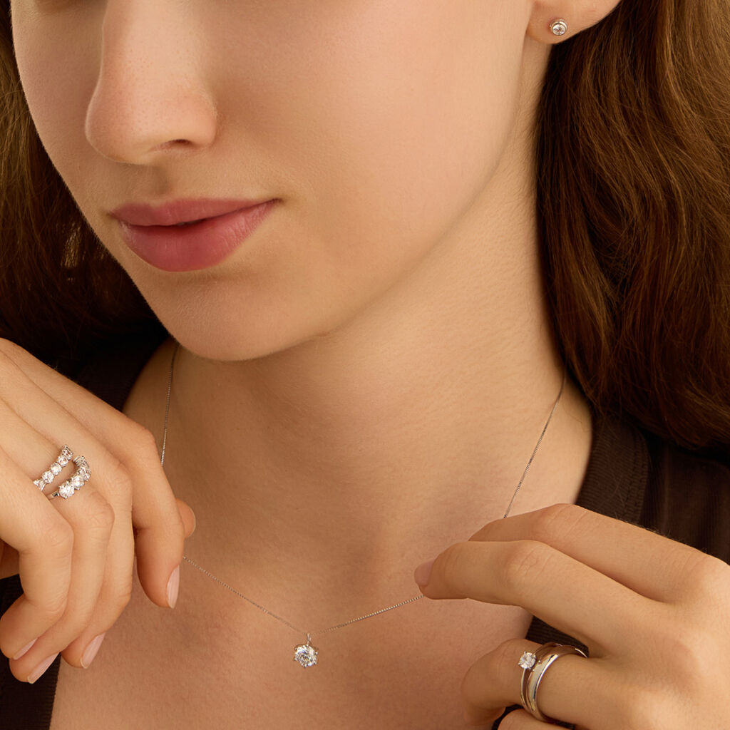 Collana Punto Luce Claire Oro Bianco Cubic Zirconia