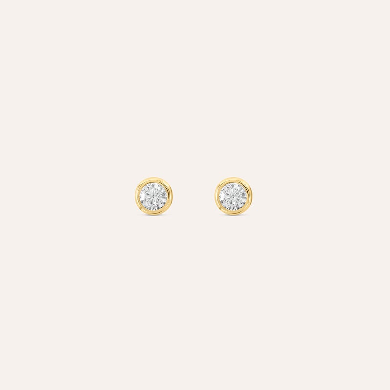Orecchini Lobo Punto Luce Claire Oro Giallo Cubic Zirconia - Orecchini a Lobo Donna | Stroili