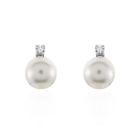 Orecchini Lobo Silver Pearls Argento Rodiato Perla sintentica Cubic Zirconia - Orecchini a Lobo Donna | Stroili