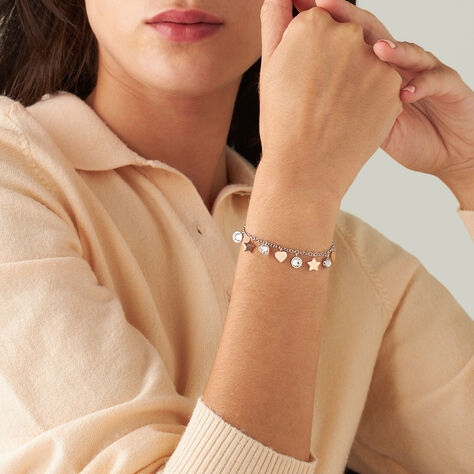 Bracciale Lady Chic Acciaio Bicolore Bianco / Rosa Cristallo - Bracciali Donna | Stroili