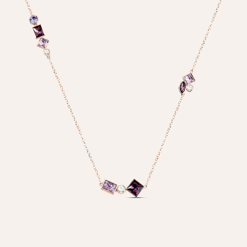 Collana Violet Ottone Rosa Cristallo