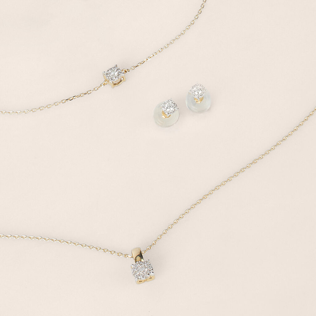 Orecchini Lobo Mon Petit Oro Giallo Diamante