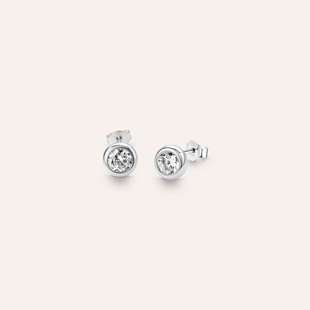 Orecchini Lobo Punto Luce Silver Elegance Argento Rodiato Cubic Zirconia - Orecchini a Lobo Donna | Stroili