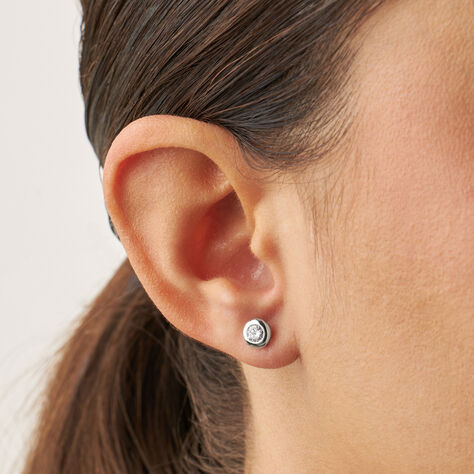 Orecchini Lobo Punto Luce Diamade Oro Bianco Diamante Lab-Grown - Orecchini a Lobo Donna | Stroili