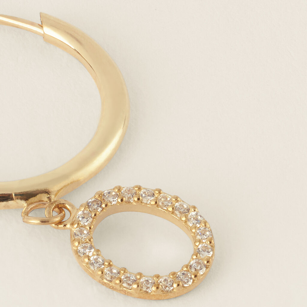 Mono Orecchino A Cerchio Toujours Oro Giallo Cubic Zirconia