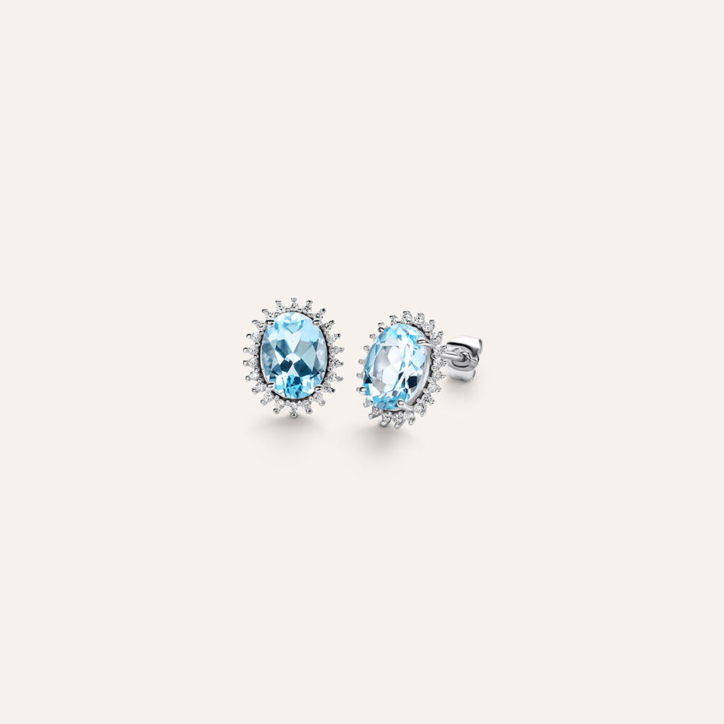 Orecchini Lobo Amélie Oro Bianco Topazio Cubic Zirconia - Orecchini a Lobo Donna | Stroili