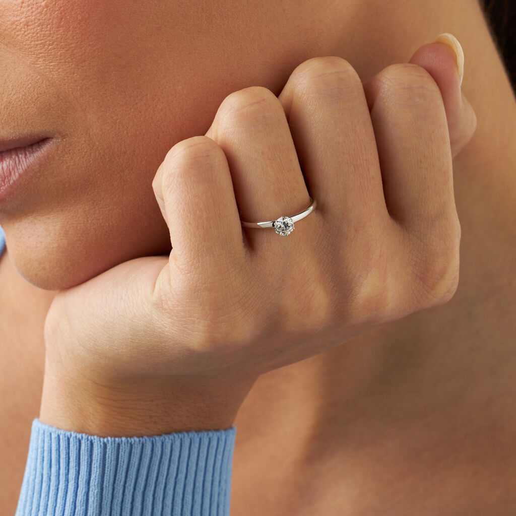 Anello Solitario Diamade Oro Bianco Diamante Lab-Grown - Anelli con Pietre Donna | Stroili