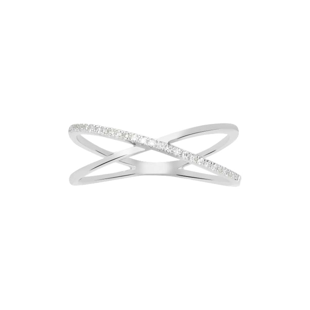 Anello in oro bianco con diamanti 0.081 ct - Anelli Donna | Stroili