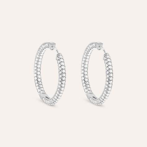Orecchini A Cerchio Silver Shine Argento Rodiato Cubic Zirconia - Orecchini a Cerchio Donna | Stroili