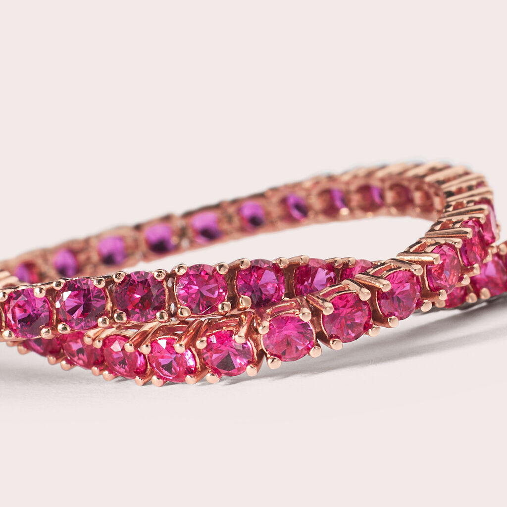 Bracciale Tennis Silver Rainbow Argento Rosa Cubic Zirconia - Bracciali Tennis Donna | Stroili