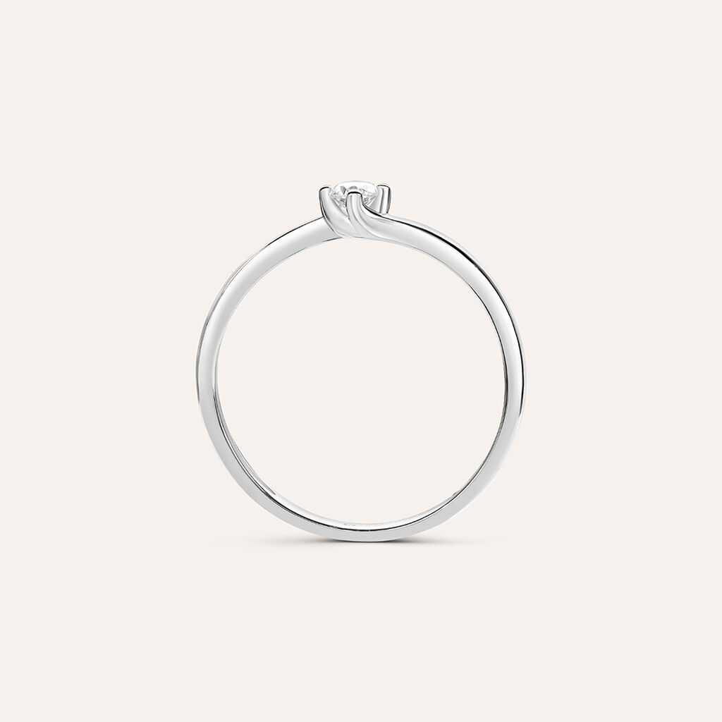Anello Solitario Claire Oro Bianco Zircone - Anelli con Pietre Donna | Stroili
