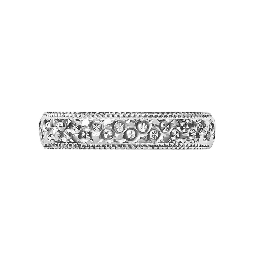 Fede Classica Diamantata 4 mm Oro Bianco