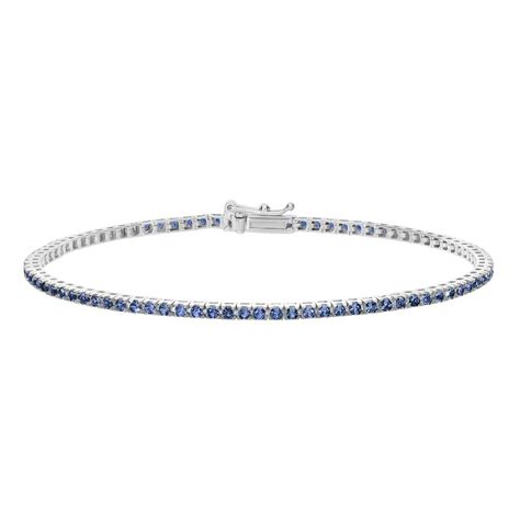 Bracciale Tennis Charlotte Oro Bianco Zaffiro - Bracciali Tennis Donna | Stroili