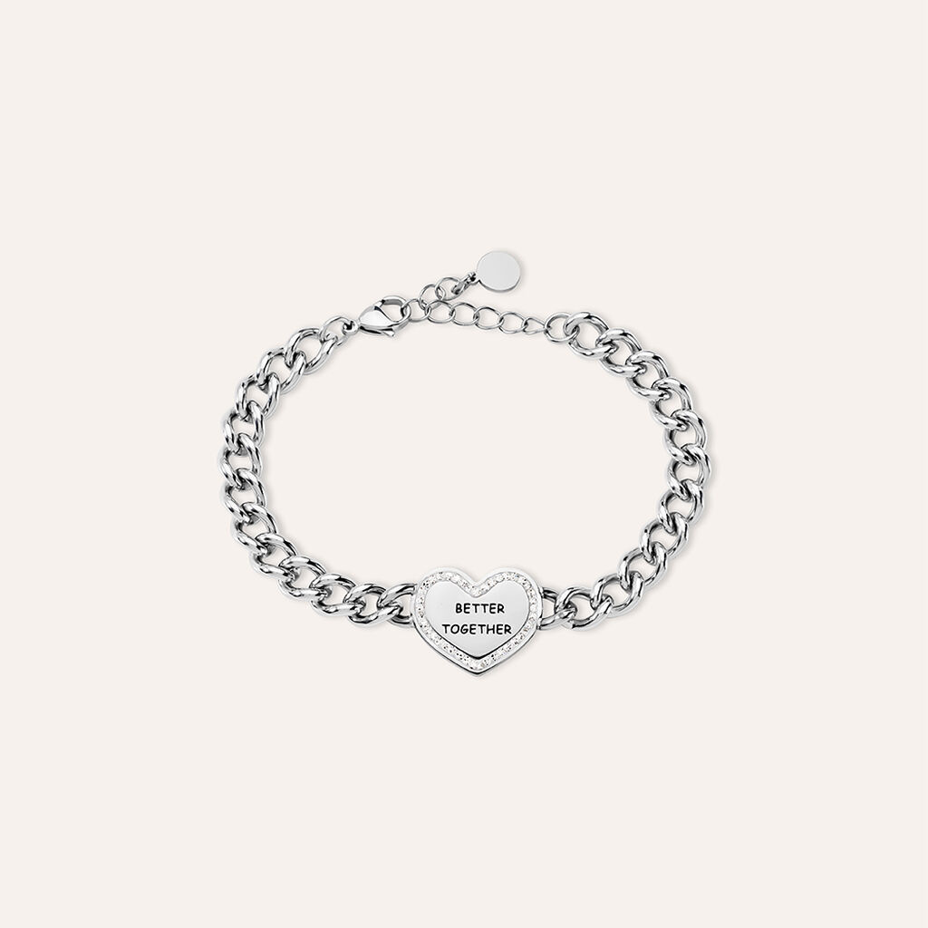 Bracciale Lady Message Acciaio Cristallo - Bracciali Love Donna | Stroili