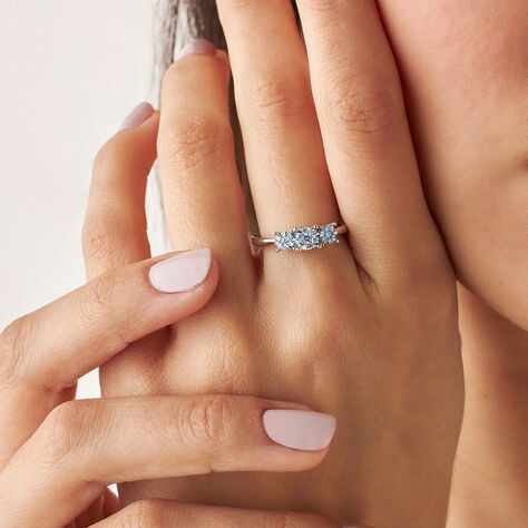 Anello Trilogy Petali Oro Bianco E Diamanti - Anelli con Pietre Donna | Stroili
