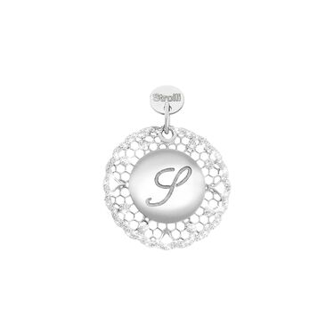 Charm in argento rodiato e glitter