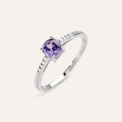 Anello Solitario Silver Rainbow Argento Rodiato Cubic Zirconia - Anelli con Pietre Donna | Stroili