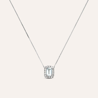 Collana Acquamarina Oro Bianco Acquamarina Diamante
