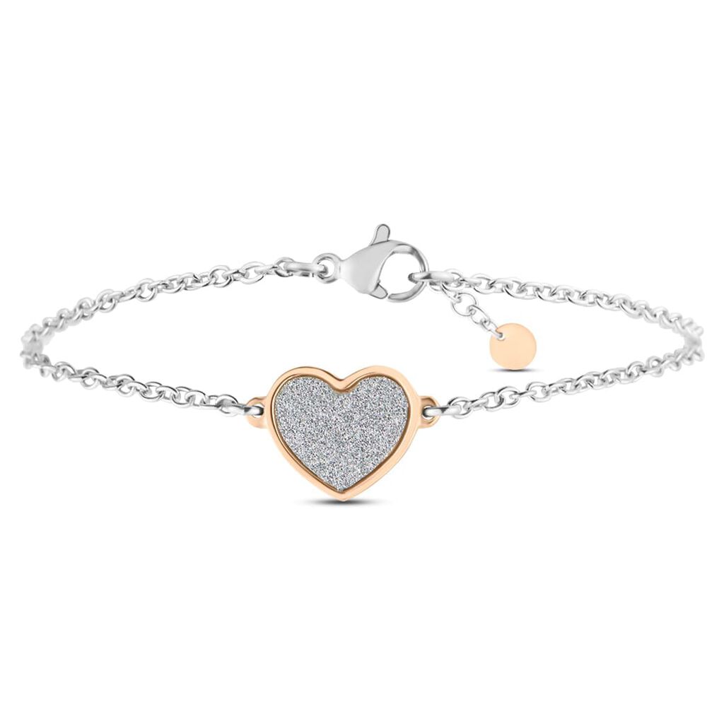 Bracciale Lady Shine Acciaio Bicolore Bianco / Rosa - Bracciali con Incisione Donna | Stroili
