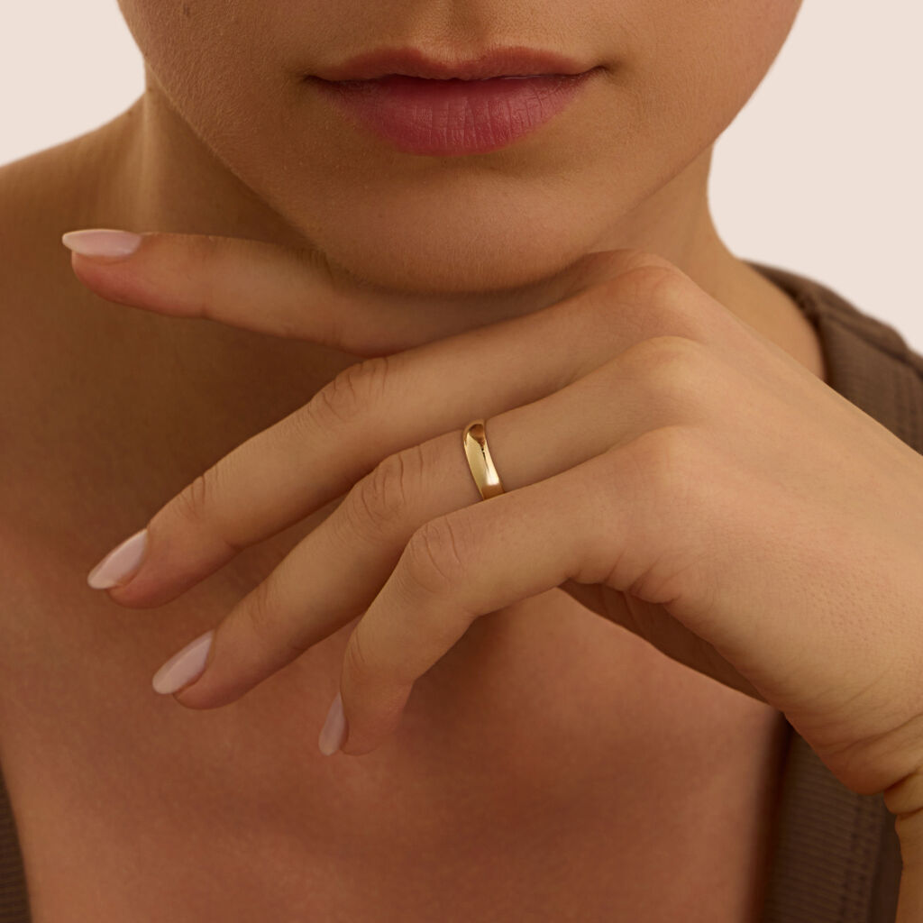 Fede Mantovana Leggera 4 mm Oro Giallo