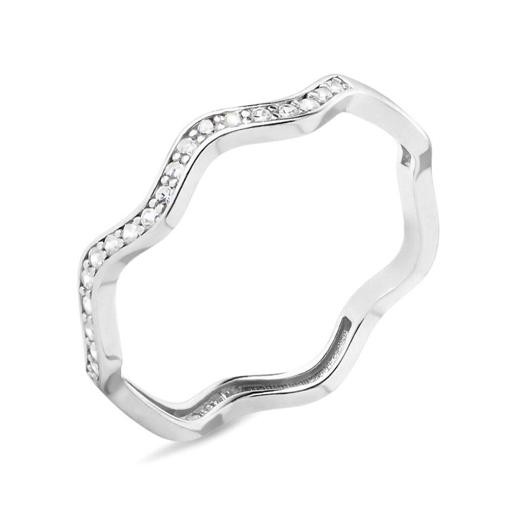 Anello Semi-eternity Silver Shine Argento Rodiato Cubic Zirconia