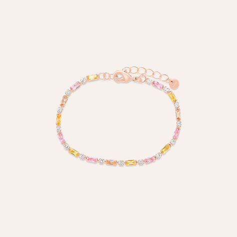 Bracciale Tennis Romantic Shine Ottone Rosa Cristallo - Bracciali Tennis Donna | Stroili