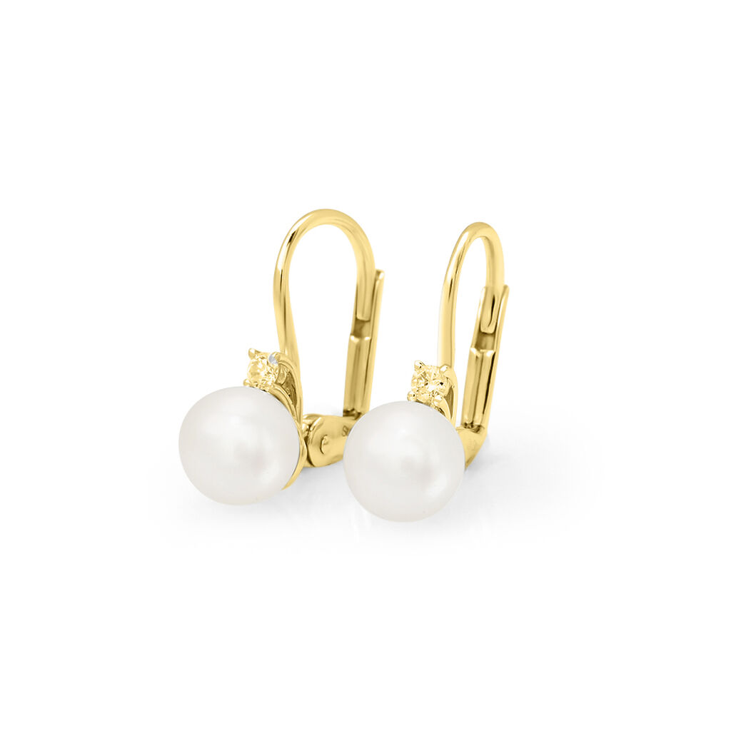 Orecchini Lobo Gabrielle Precious Oro Giallo Perla D'Acqua Dolce Diamante