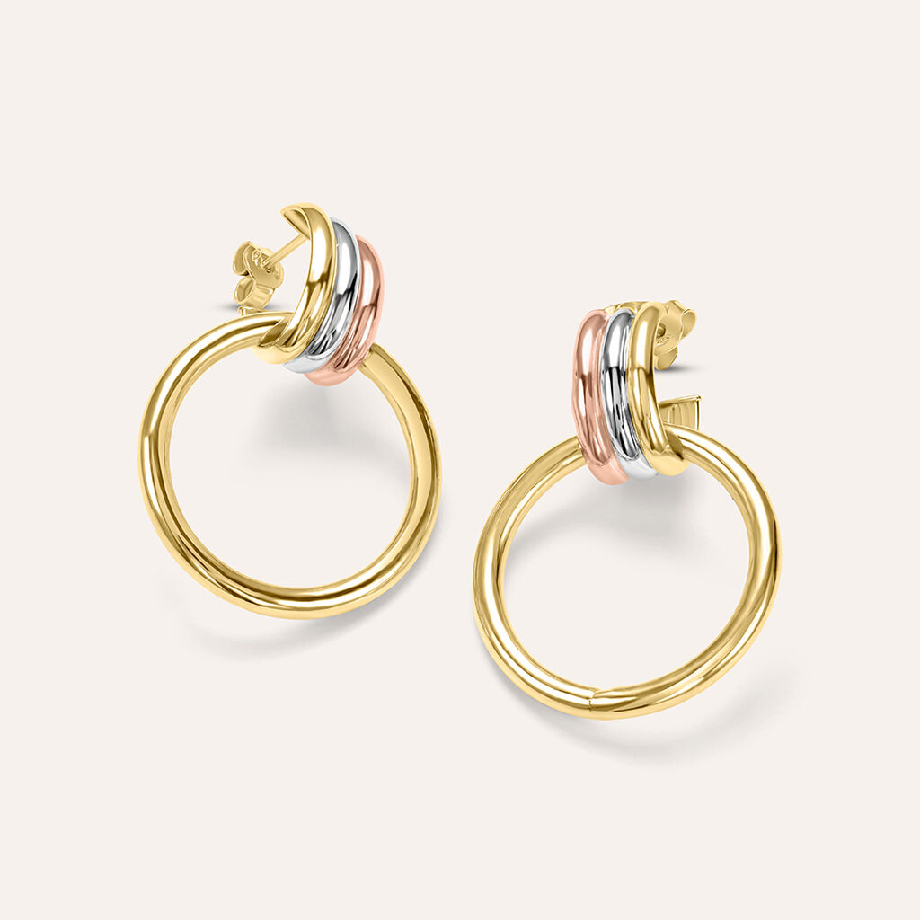 Orecchini Pendenti Gold Essence Oro Tricolore - Orecchini Pendenti Donna | Stroili