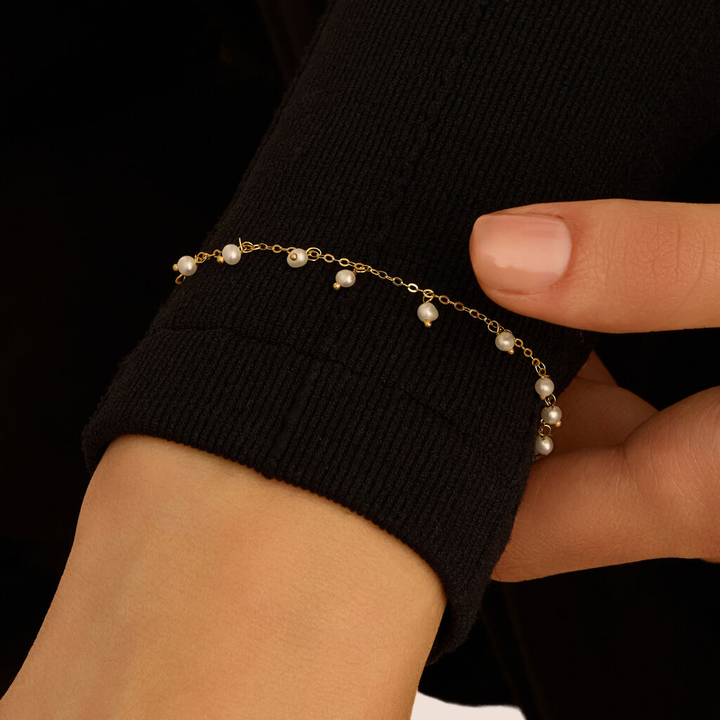 Bracciale Gabrielle Oro Giallo Perla D'Acqua Dolce