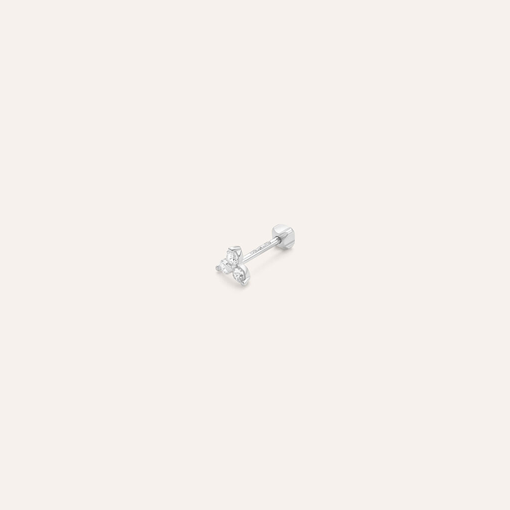 Piercing Orecchio Tragus Helix Conch Ear Shine Oro Bianco Cubic Zirconia - Piercing Orecchio Donna | Stroili