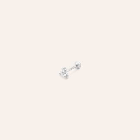 Piercing Orecchio Tragus Helix Conch Ear Shine Oro Bianco Cubic Zirconia - Piercing Orecchio Donna | Stroili