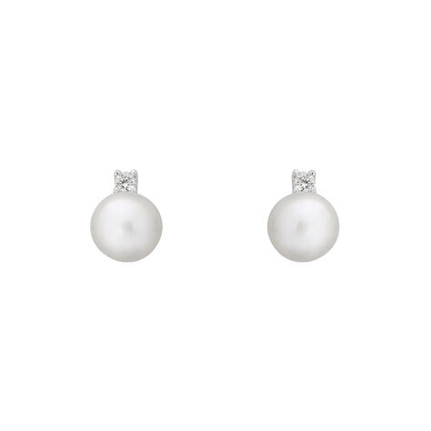 Orecchini Lobo Gabrielle Precious Oro Bianco Perla D'Acqua Dolce Diamante - Orecchini a Lobo Donna | Stroili