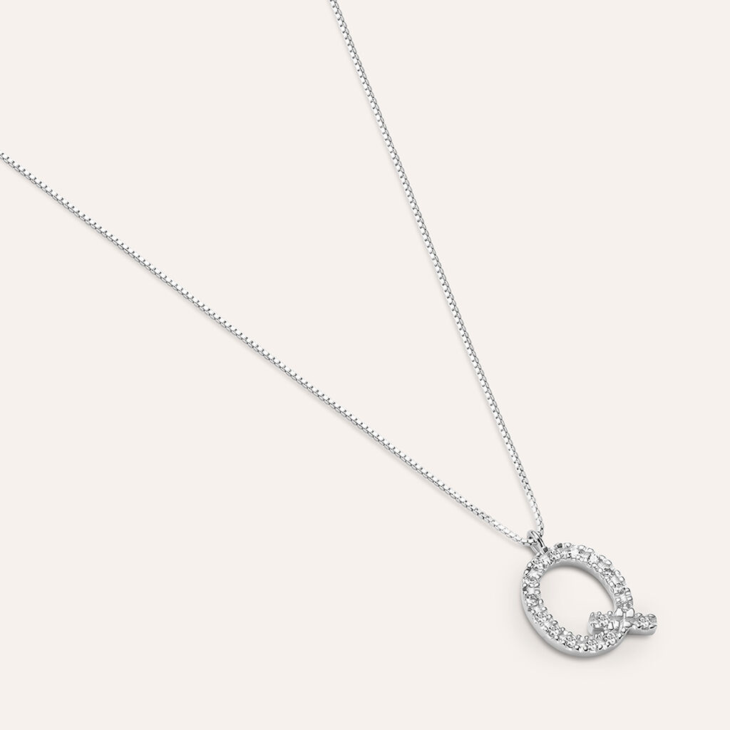 Collana Diamond Letters Oro Bianco Diamante - Collane Donna | Stroili