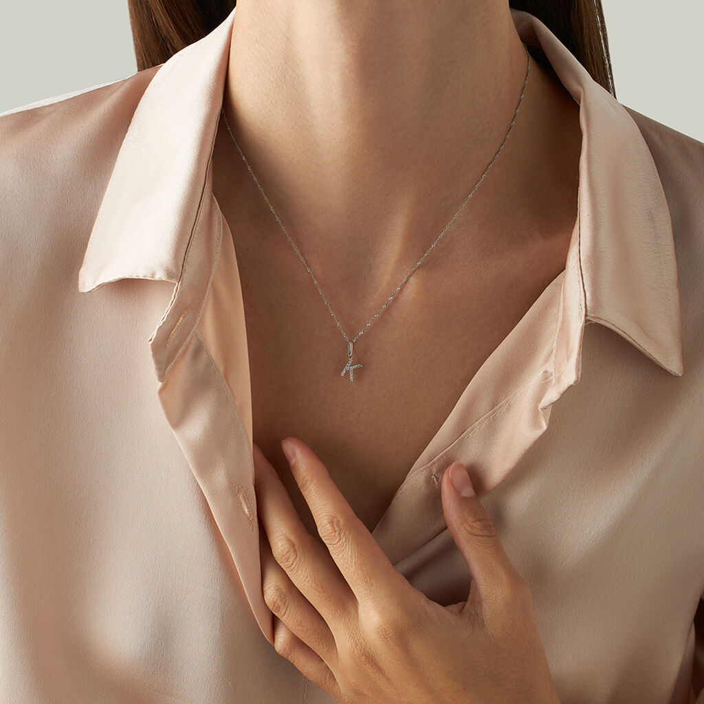 Pendente Sophia Oro Bianco Diamante - Ciondoli Donna | Stroili
