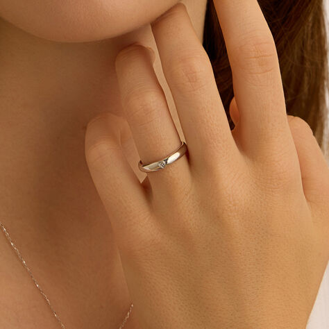 Anello Fascia Claire Oro Bianco Cubic Zirconia - Anelli con Pietre Donna | Stroili