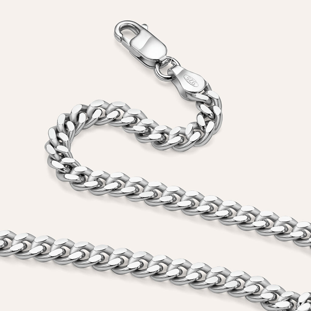 Bracciale Catena Gentleman Argento Rodiato