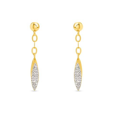Orecchini Pendenti Christelle Oro Giallo Cristallo - Orecchini Pendenti Donna | Stroili