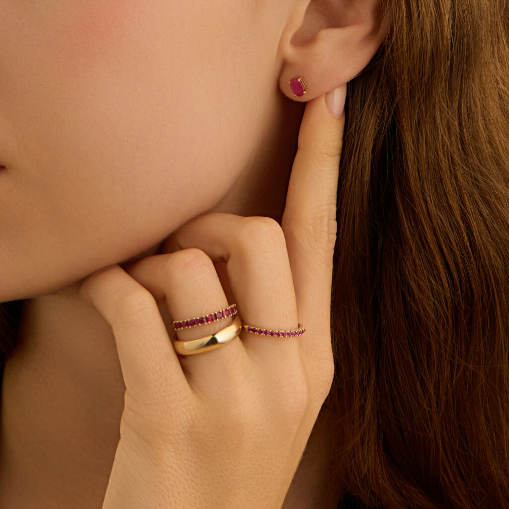 Anello Riviere Charlotte Oro Giallo Rubino