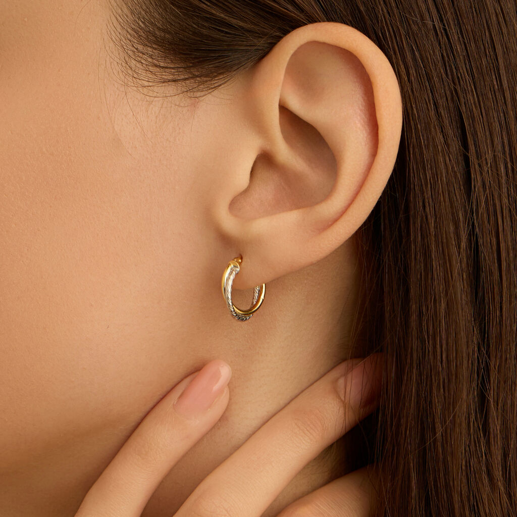 Orecchini A Cerchio Toujours Oro Bicolore - Orecchini a Cerchio Donna | Stroili