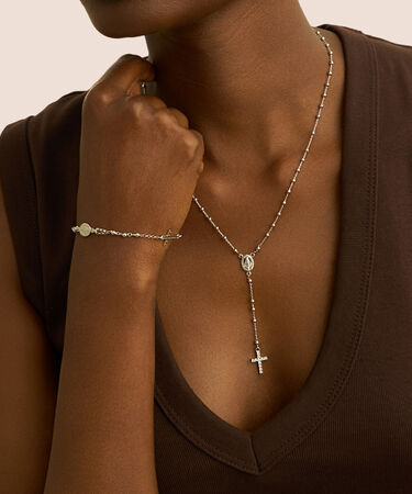 Collana Rosario Silver Collection Argento Rodiato Cubic Zirconia