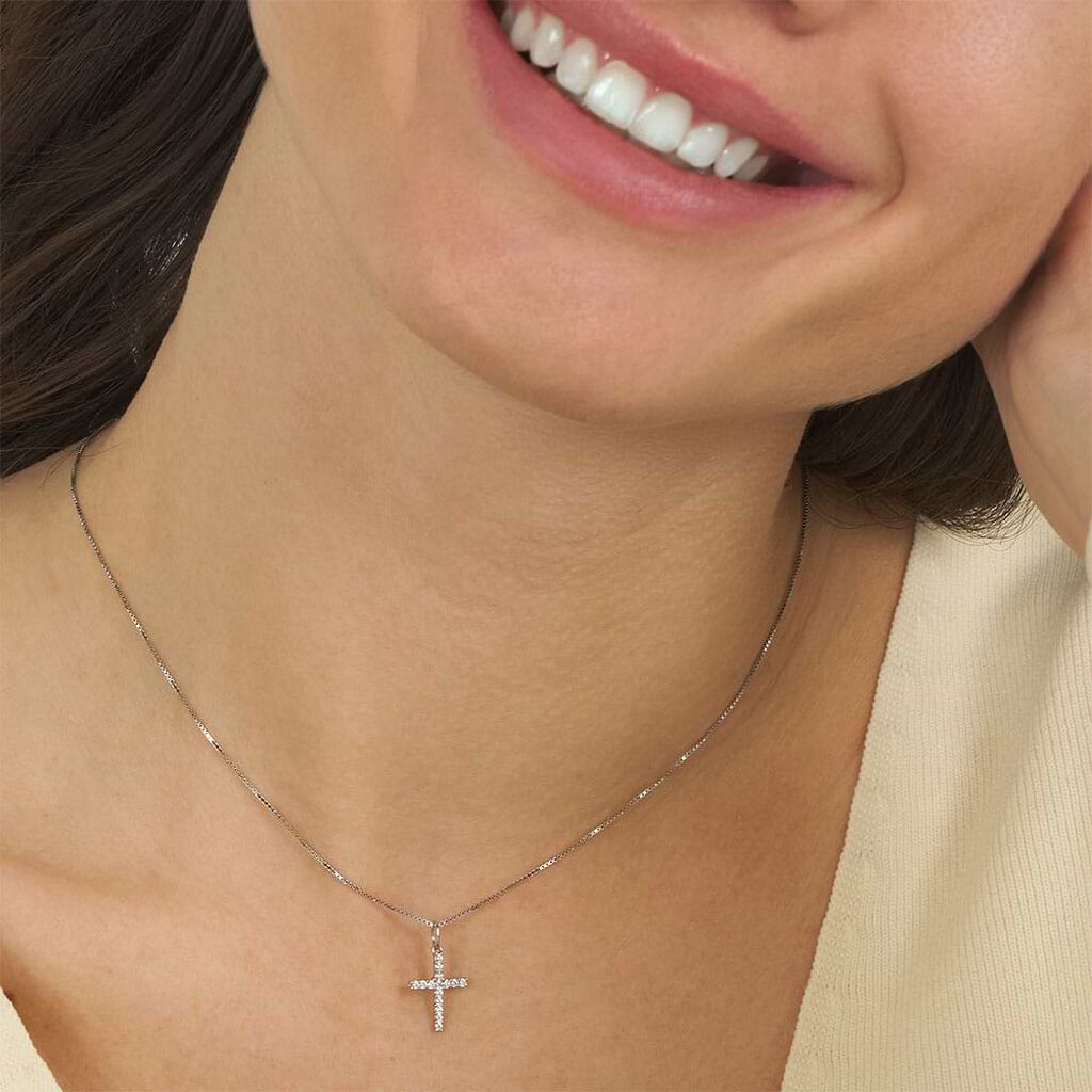 Pendente Holy Oro Bianco Cubic Zirconia - Ciondoli Donna | Stroili