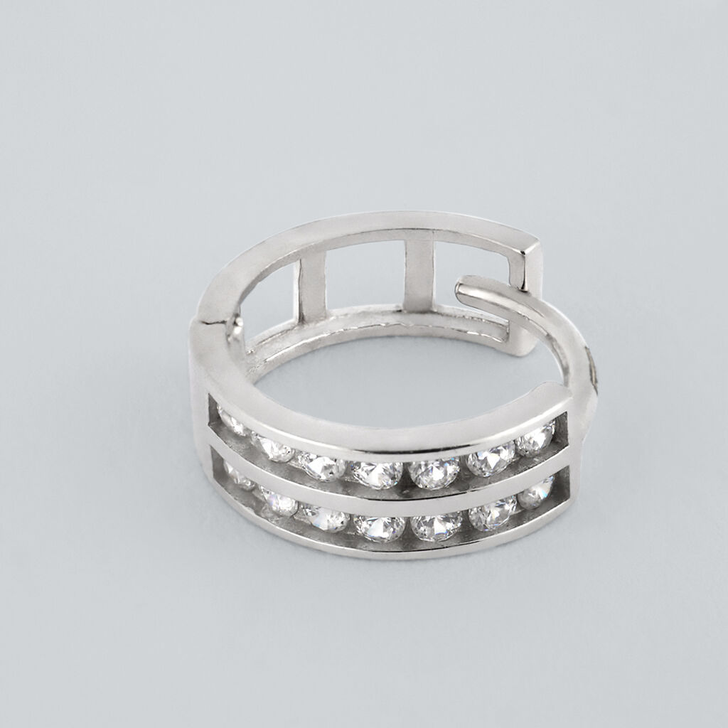 Orecchini A Cerchio Toujours Oro Bianco Cubic Zirconia