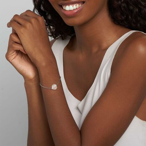 Bracciale Lady Shine Acciaio Bicolore Bianco / Rosa - Bracciali con Incisione Donna | Stroili