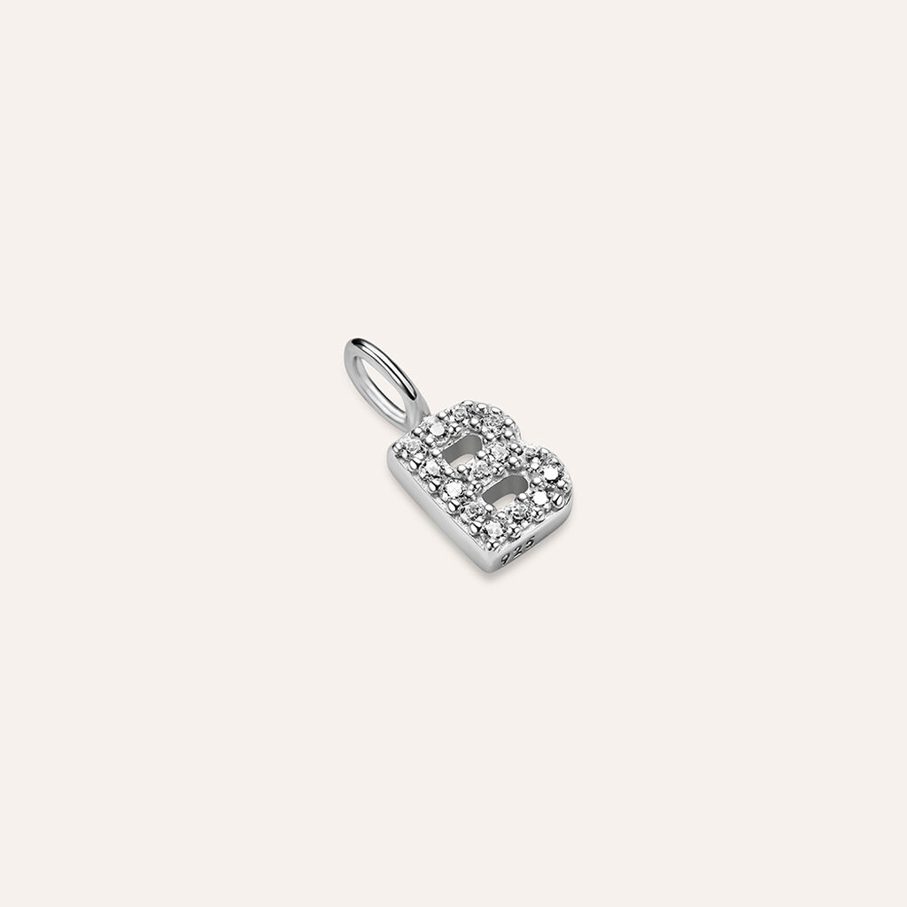 Pendente Love Beats Argento Rodiato Cubic Zirconia