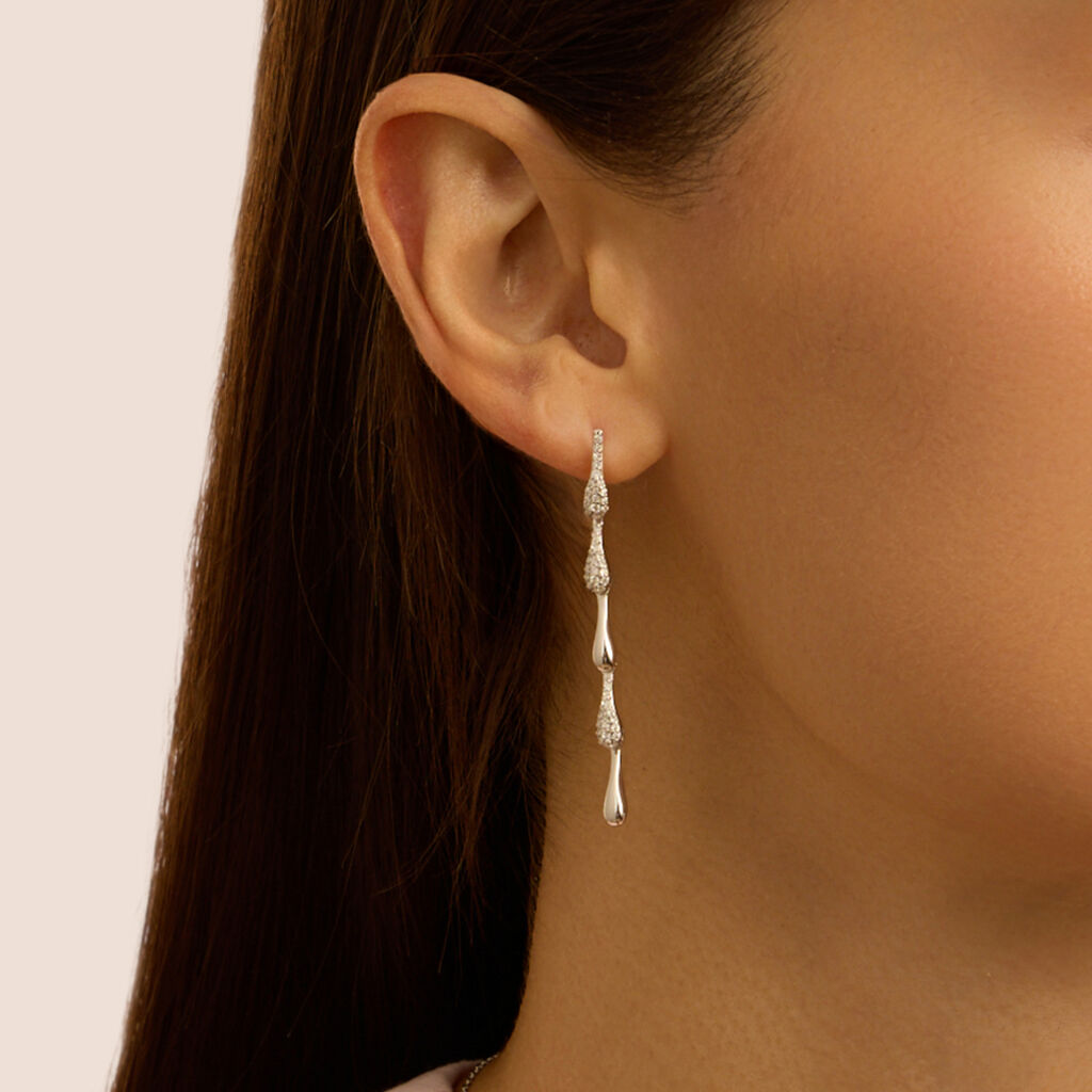 Orecchini Pendenti Silver Shine Argento Rodiato Cubic Zirconia