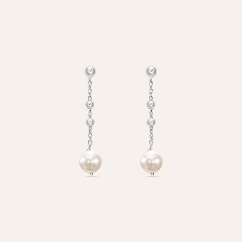 Boucles D'oreilles Pendantes Argent 800 Et Cristal Bleu - Vintage Années 50