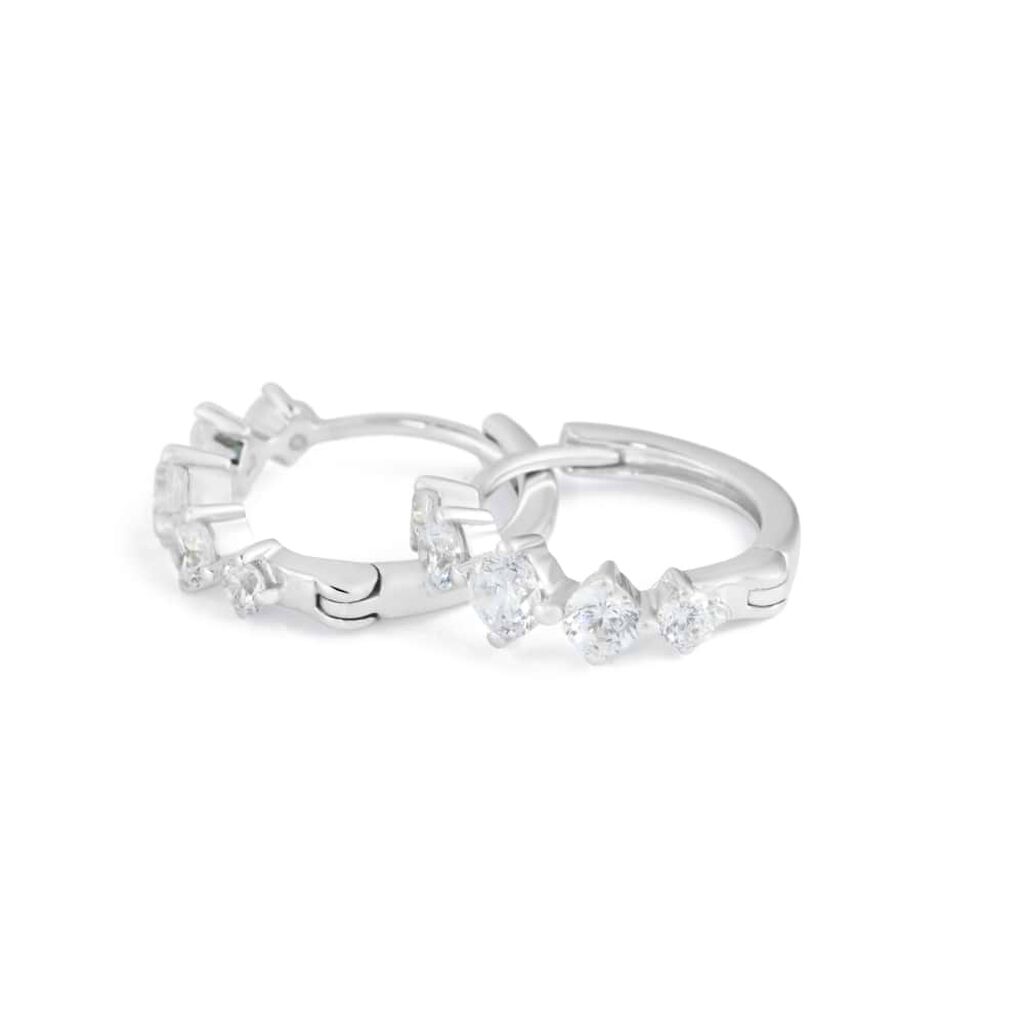 Orecchini A Cerchio Claire Oro Bianco Cubic Zirconia - Orecchini a Cerchio Donna | Stroili