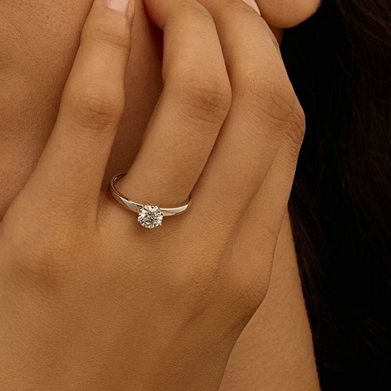 Anello Solitario Diamade Oro Bianco Diamante Lab-Grown - Anelli con Pietre Donna | Stroili