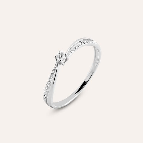 Anello Solitario Grace Oro Bianco Diamante - Anelli con Pietre Donna | Stroili