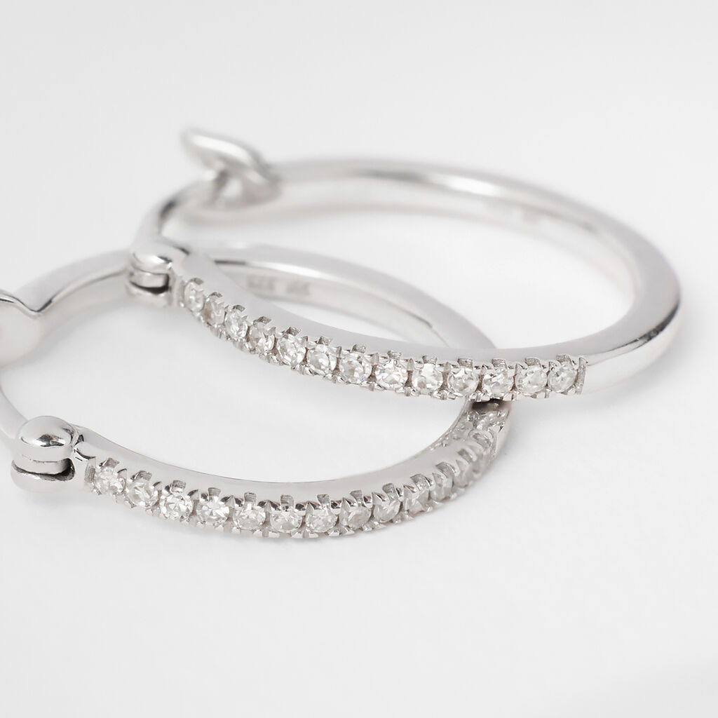 Orecchini A Cerchio Grace Oro Bianco Diamante - Orecchini a Cerchio Donna | Stroili